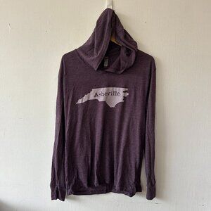 Asheville Long Sleeve Hooded T-shirt Womens Large Purple Soft